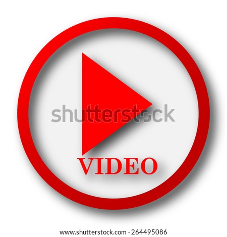 Video play icon. Internet button on white  background. 