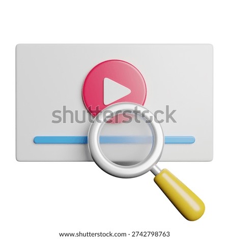Video Player Web 3D Rendeing Illsutration