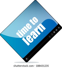 Video player for web with time to learn word