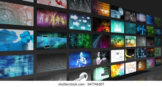 Video Screens Abstract Background For Multimedia Concept