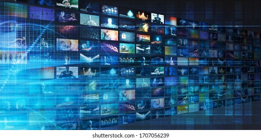 Video Tiles Broadcasting Multimedia Entertainment Technologies Stock ...