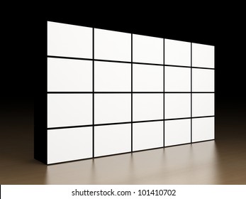 Video Wall On Wooden Surface