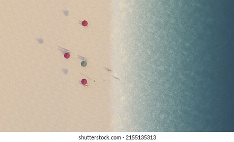 View of the beach from above. summer background. 3D rendering