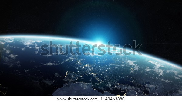 Blick Auf Den Blauen Planeten Erde Stockillustration