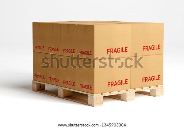 Download View Cardboard Boxes Warehouse Mockup 3d Stock Illustration 1345903304