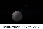 view from the far side of the Moon 3d rendering illustration