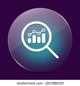 View Financial Analytics Or Metrics Research Moonlight Glass Round Button Abstract On A Dark Purple Abstract Background