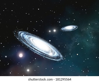 View of the galaxy through the nebulae