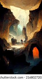 The view inside the cave