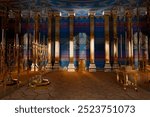 View inside the Holy Place of the sanctuary described in the book of Moses. Exodus, Old Testament. 3d rendering biblical illustration.