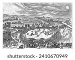View of Monte Testaccio, Hendrick van Cleve, 1585 View of Monte Testaccio. A tournament is underway and many spectators have gathered to watch the spectacle.