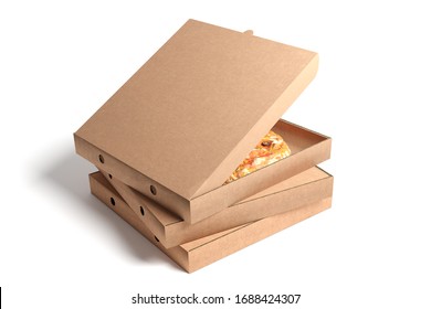 View of a pizza box mock up - 3d rendering