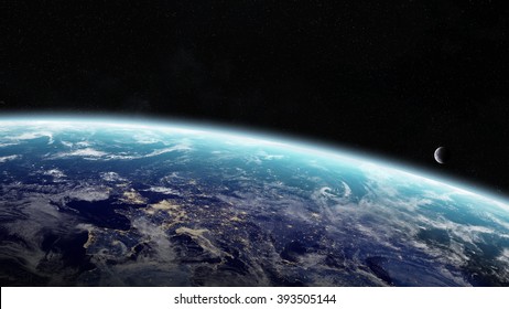 View Of The Planet Earth From Space During A Sunrise 'elements Of This Image Furnished By NASA'