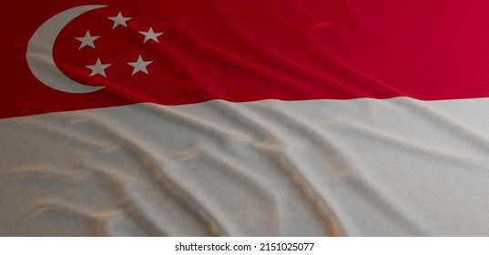 View Of Singaporean Flag 3d Render