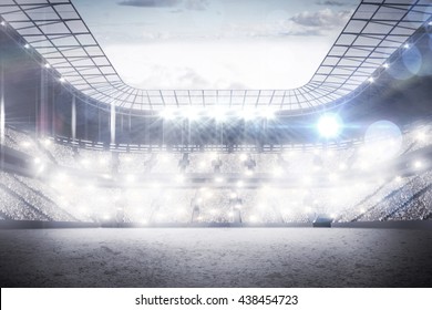 View Of A Sports Arena With Spotlights