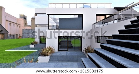 Similar – Image, Stock Photo Staircase roof brick house