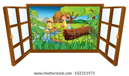 Similar – Image, Stock Photo through the woods. 2