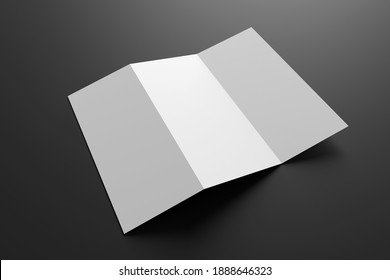 View Of A Trifold Brochure Mock Up On A Background - 3d Rendering