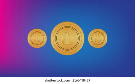 views of the litecoin virtual currency. 3d illustration