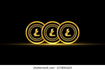 views of the litecoin virtual currency. 3d illustration