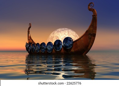 VIKING BOAT 2 - A Viking Longboat With Armor.