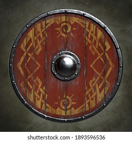 Viking Shield.  3d Illustration .