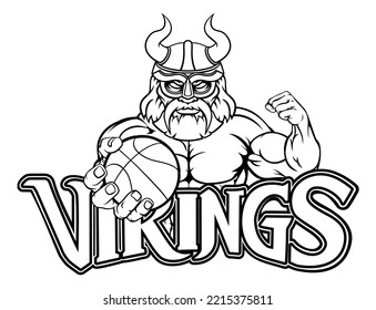 A Viking Warrior Gladiator Basketball Sports Mascot