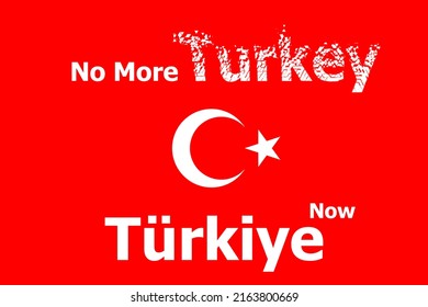 Vinh Long, Vietnam - June 4, 2022 - No More Turkey: Country Officially Renamed As Türkiye. Turkey Rebranding As Türkiye.
