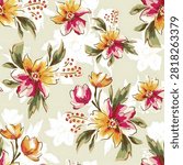 Vinrage Floral Pattern All Over 