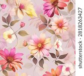 Vinrage Floral Pattern All Over 