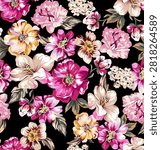 Vinrage Floral Pattern All Over 