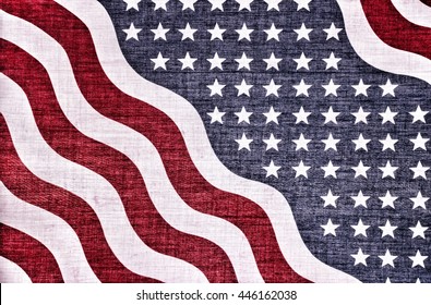 Vintage Abstract Of American Flag