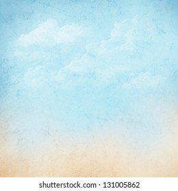 Vintage abstract nature sky with clouds background