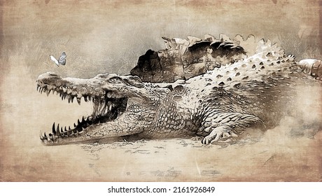 crocodile painting