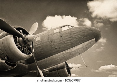 Vintage aircraft, Vintage aviation background