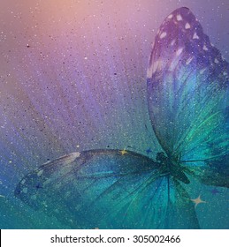 Vintage background  with butterfly