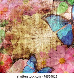 vintage background  with butterfly