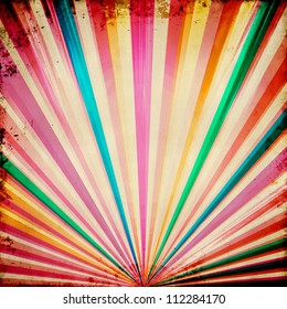 Vintage background poster with rays