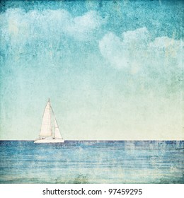 Vintage Background With A Sailboat