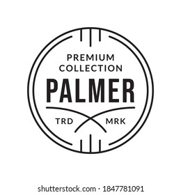 Vintage Badge, Label Or Logo. Outline Stamp Design. Premium Circle Emblem For Business And Fashion Typography. 