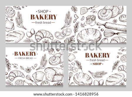 Similar – Image, Stock Photo bread in snack shop and person working