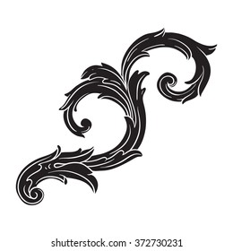 Benzer Vintage baroque corner scroll ornament engraving corner floral ... Vintage Swirl Patterns