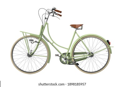 Vintage Bicycle 3D illustration on white background