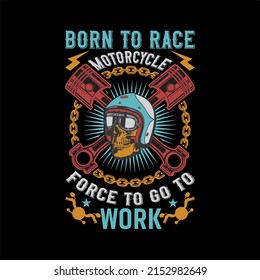 Vintage Biker Tshirt Design Illustration