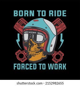 Vintage Biker Tshirt Design Illustration