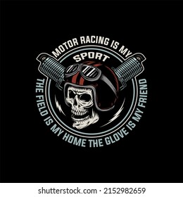 Vintage Biker Tshirt Design Illustration