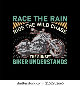 Vintage Biker Tshirt Design Illustration