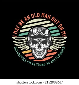 Vintage Biker Tshirt Design Illustration