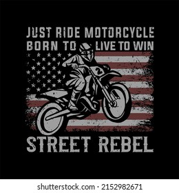 Vintage Biker Tshirt Design Illustration