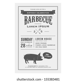 Vintage Birthday Party Barbecue Invitation